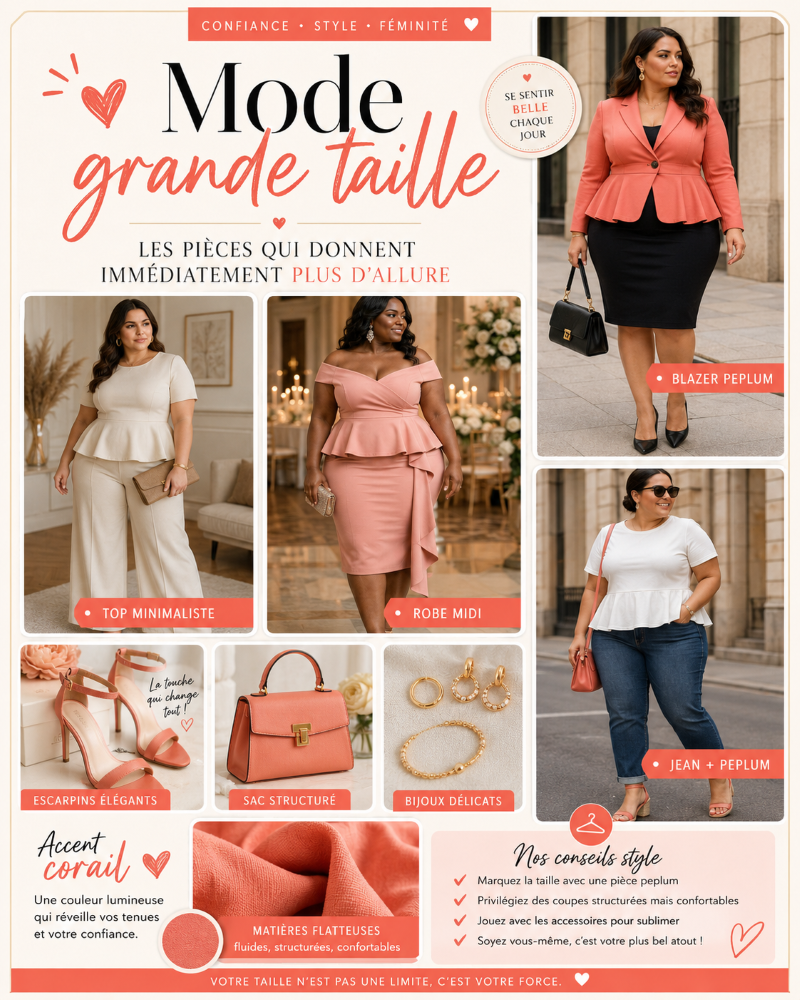 Mode grande taille les 10 pièces qui donnent immédiatement plus d’allure